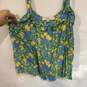 Loft Lemon Print Tank Top